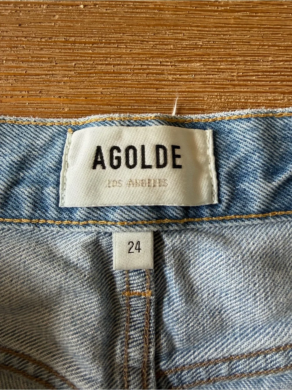 AGOLDE Parker Long Denim Shorts | Women’s Size 24 | Light Wash Distressed Cutoff